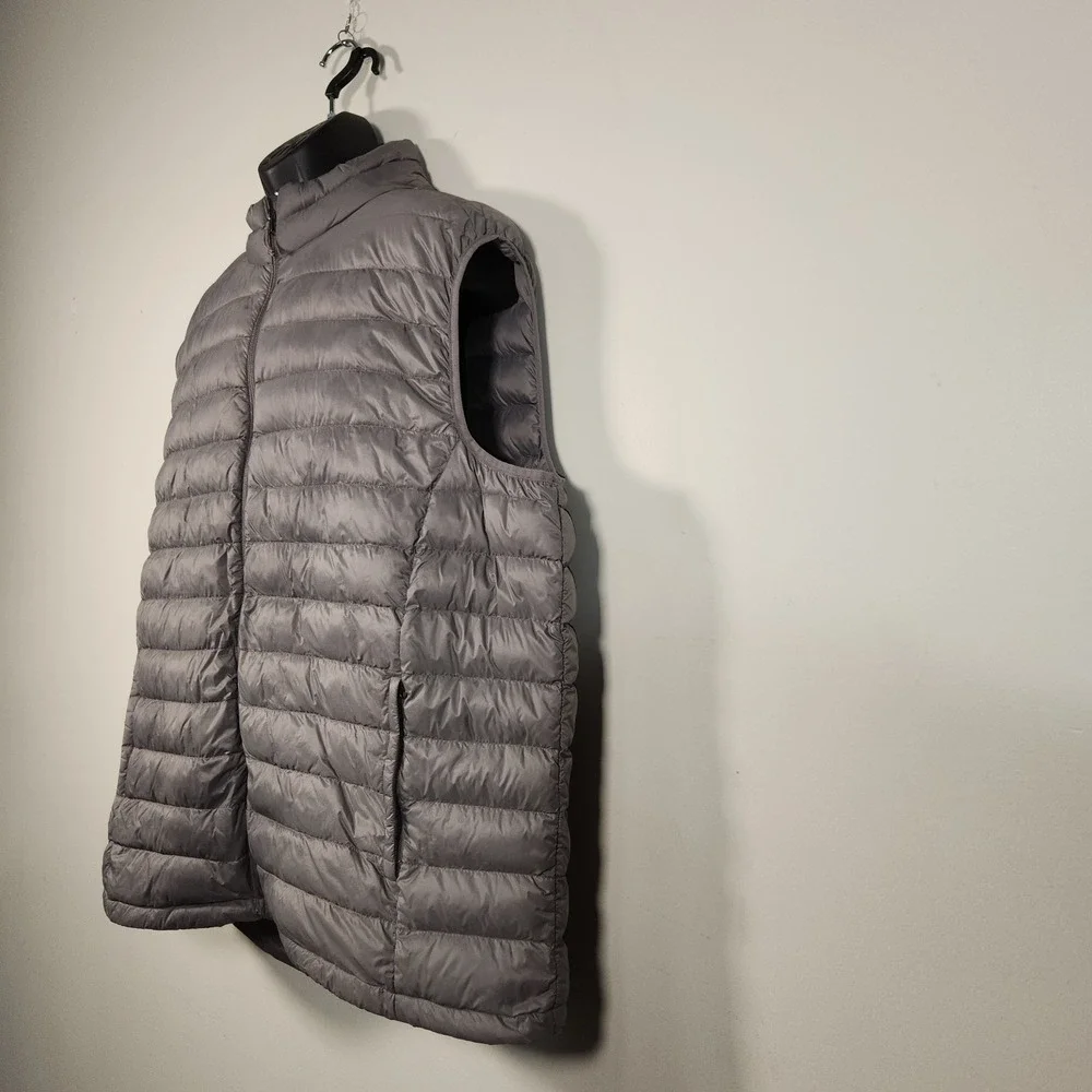 RED HEAD Puffer Vest Mens 2XL Gray Duck Down‎ Feather Filled Outdoor Hiking FLAW